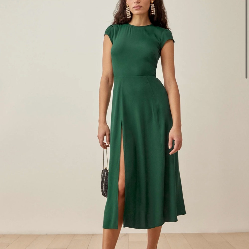 Reformation Gavin Dress Emerald